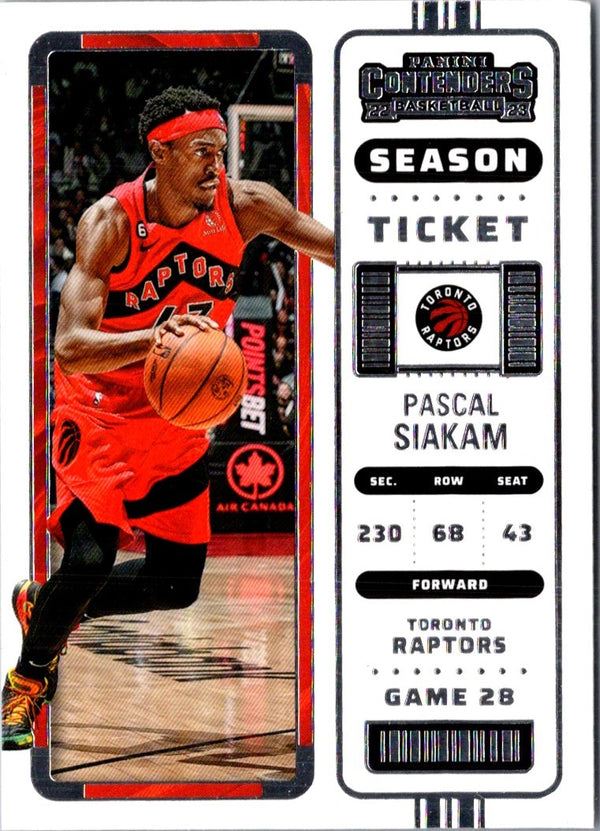 2022 Panini Contenders Game Ticket Red Pascal Siakam #22