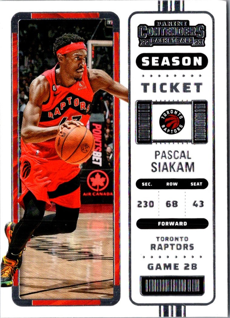 2022 Panini Contenders Game Ticket Red Pascal Siakam