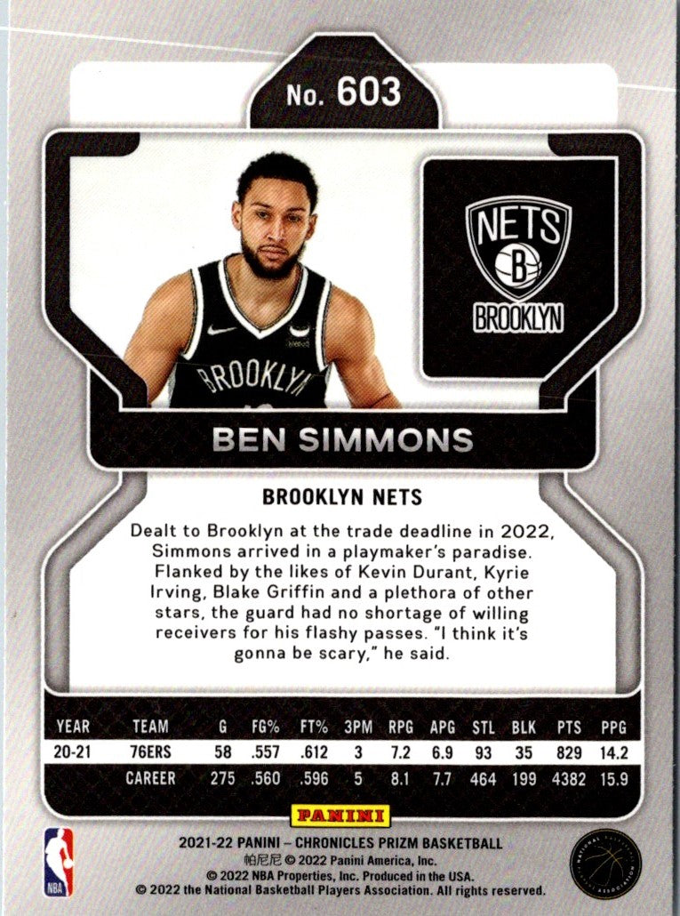 2021 Panini Chronicles Ben Simmons