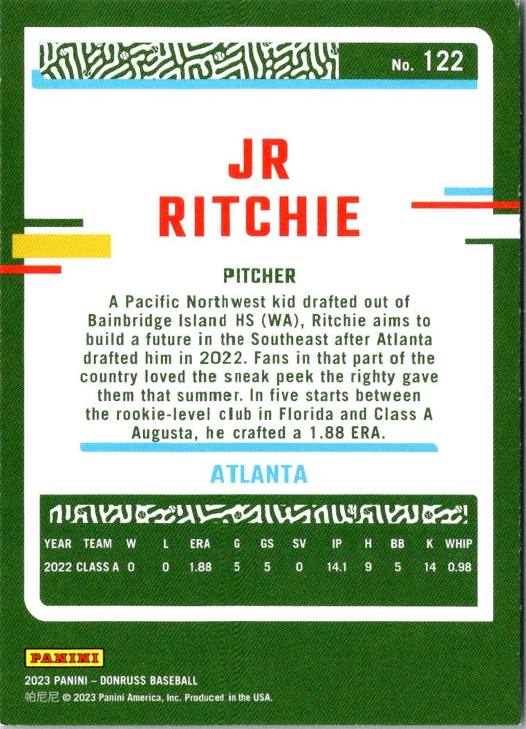 2023 Donruss Holo Blue JR Ritchie