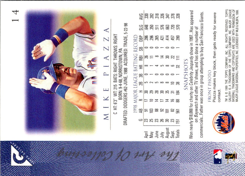 1999 Topps Gallery Mike Piazza