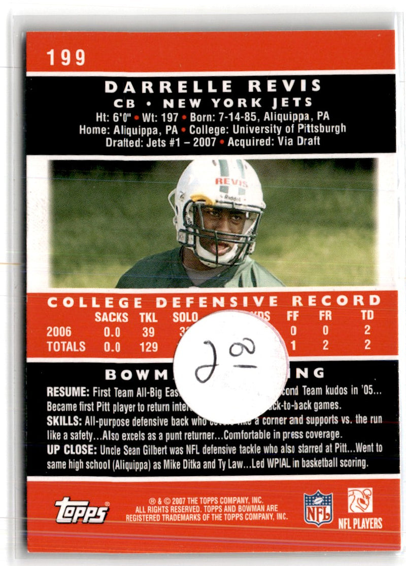 2007 Bowman Darrelle Revis