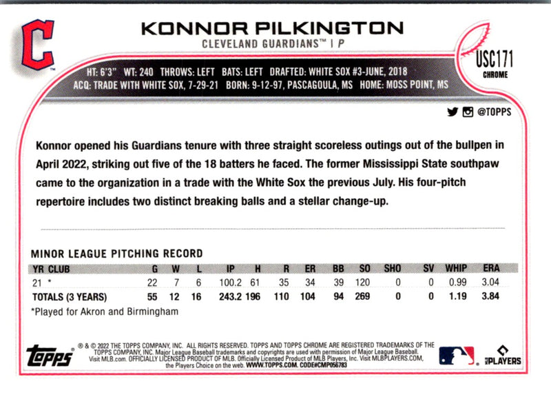 2022 Topps Chrome Update Konnor Pilkington