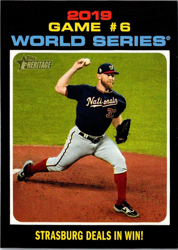 2020 Topps Heritage Strasburg Deals In Win! #332