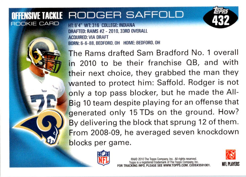 2010 Topps Rodger Saffold