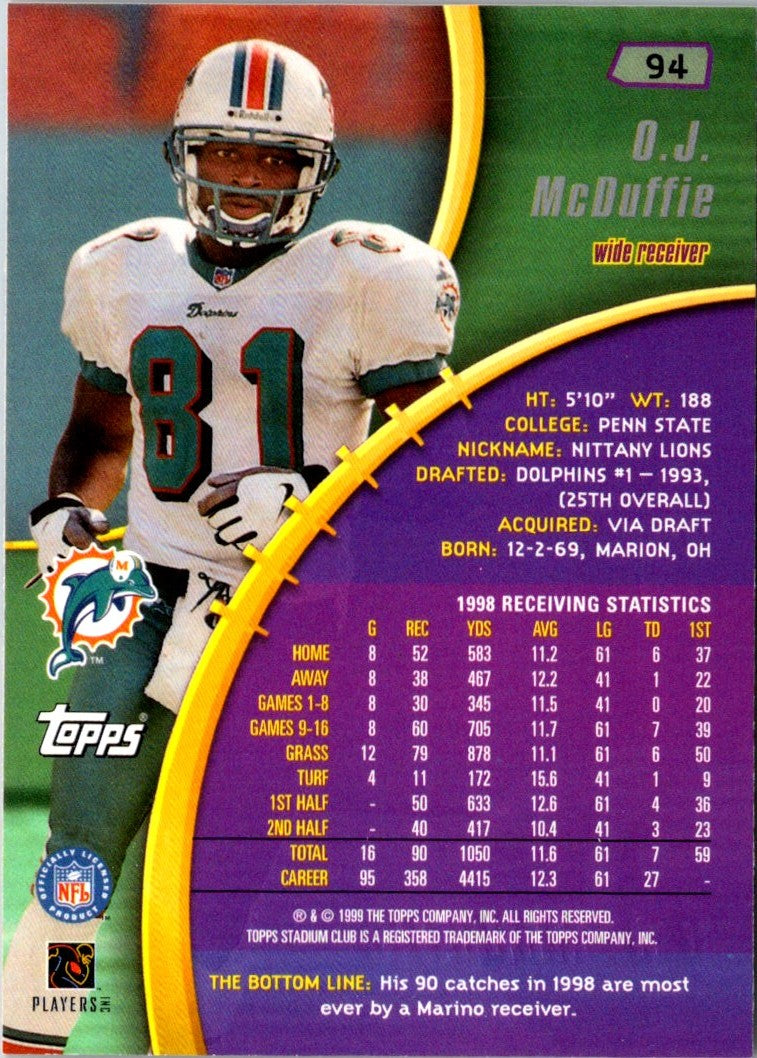 1999 Stadium Club O.J. McDuffie