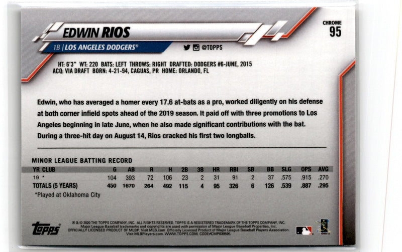 2020 Topps Chrome Edwin Rios