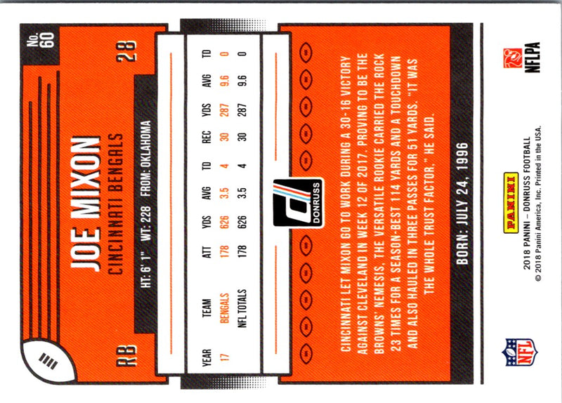 2018 Donruss Joe Mixon