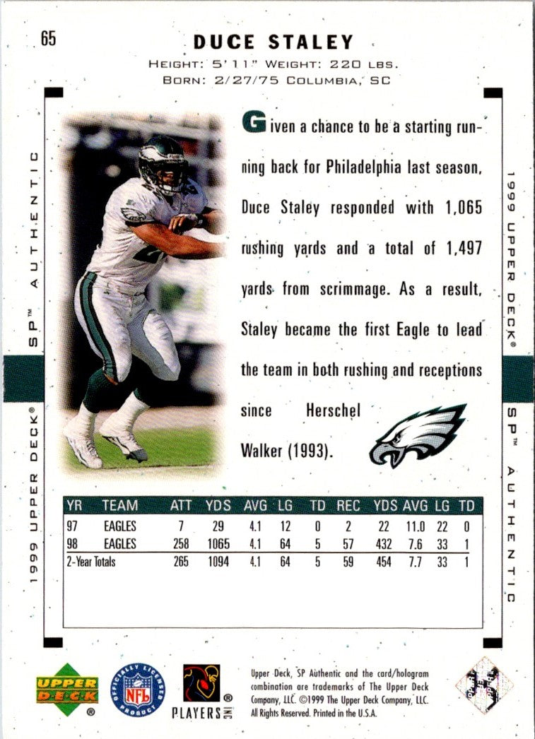 1999 SP Authentic Duce Staley