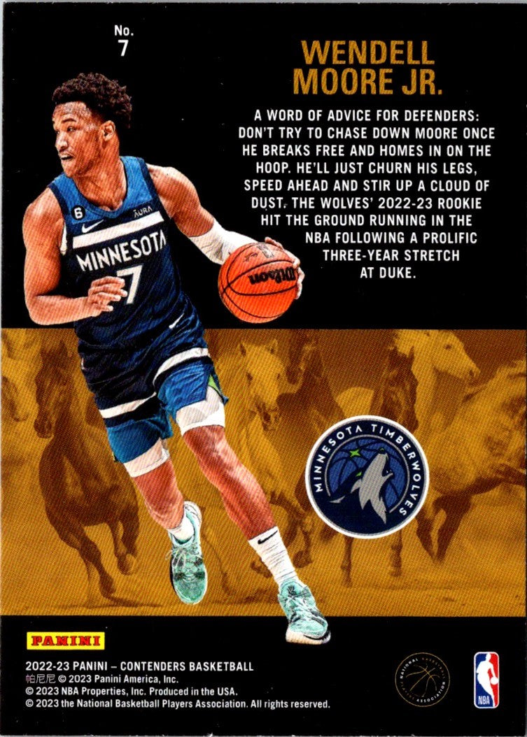 2022 Panini Contenders Rookie Stallions Wendell Moore Jr.