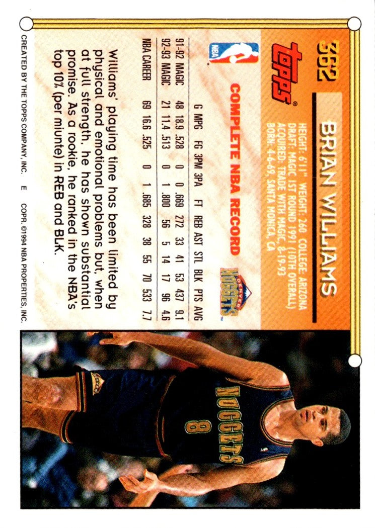 1993 Topps Brian Williams