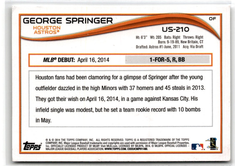 2014 Topps Update George Springer