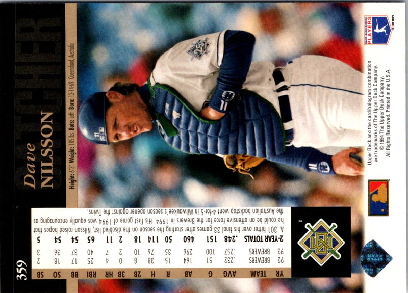 1994 Upper Deck Dave Nilsson