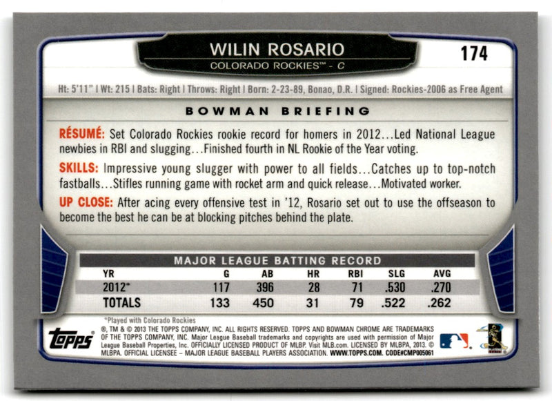 2013 Bowman Chrome Wilin Rosario