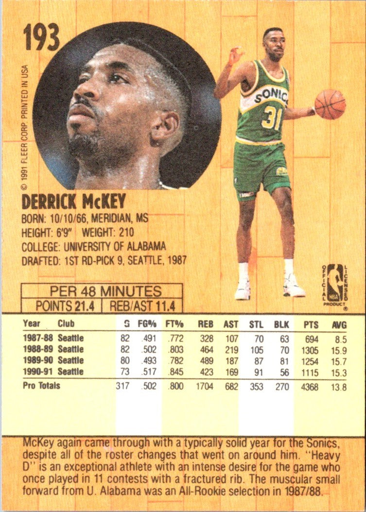 1991 Fleer Derrick McKey