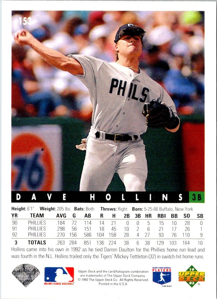 1993 Upper Deck Dave Hollins