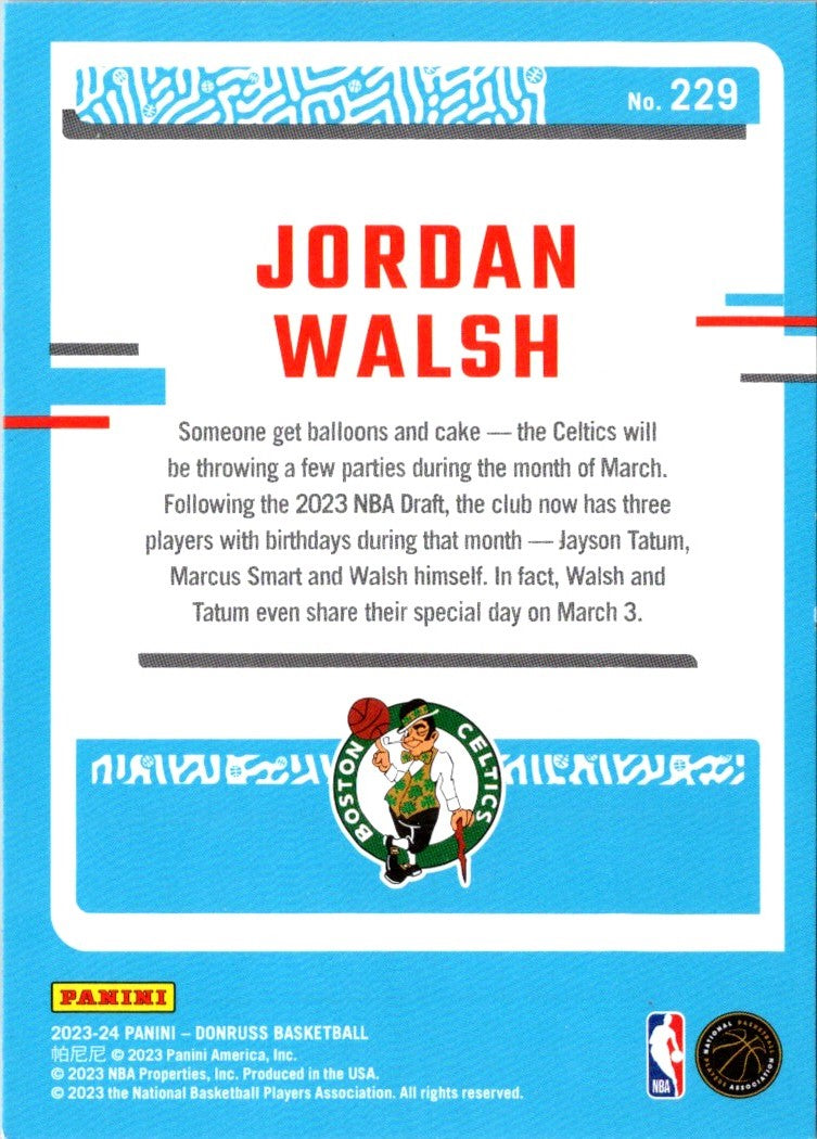 2023 Donruss Green Laser Holo Jordan Walsh