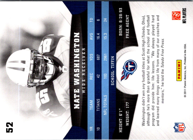 2011 Panini Gridiron Gear Nate Washington