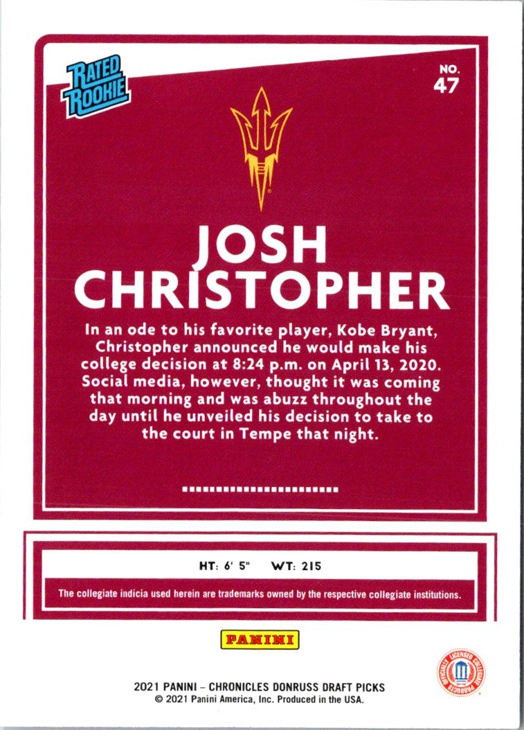 2021 Panini Chronicles Draft Picks Pink Josh Christopher