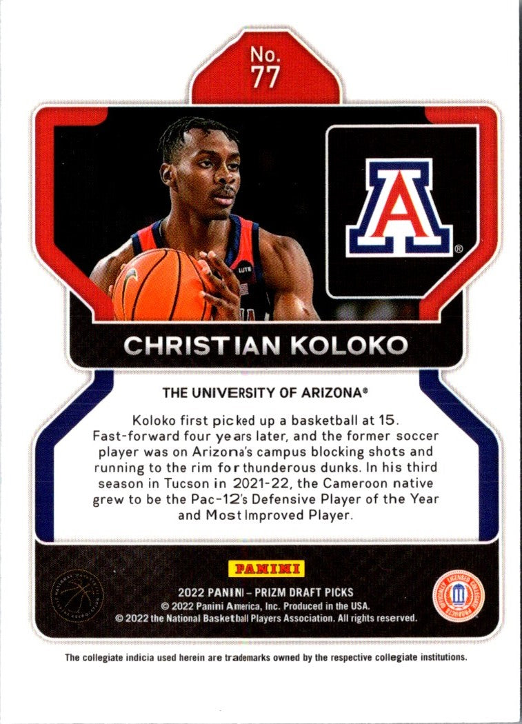 2022 Panini Prizm Draft Picks Christian Koloko