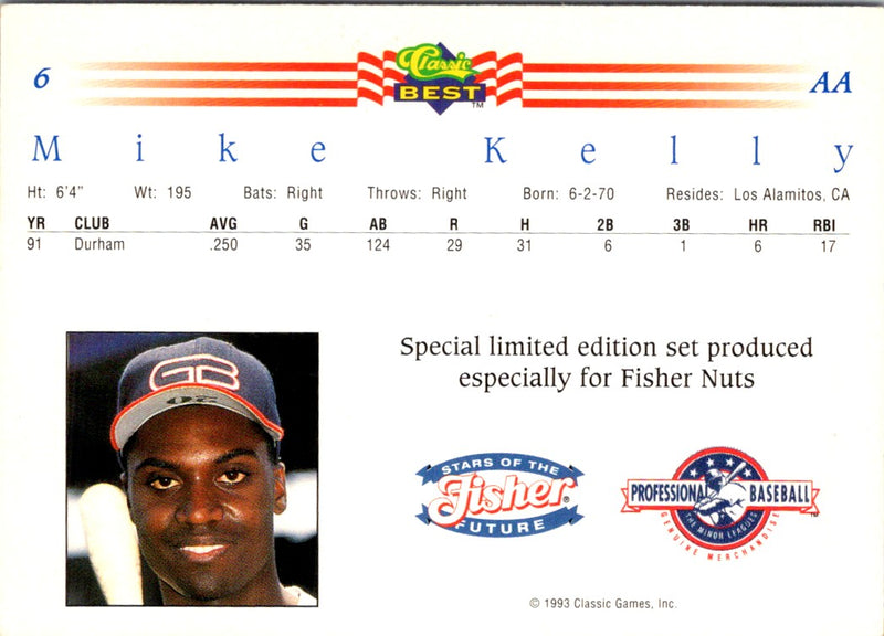 1992 Classic Best Fisher Nuts Mike Kelly