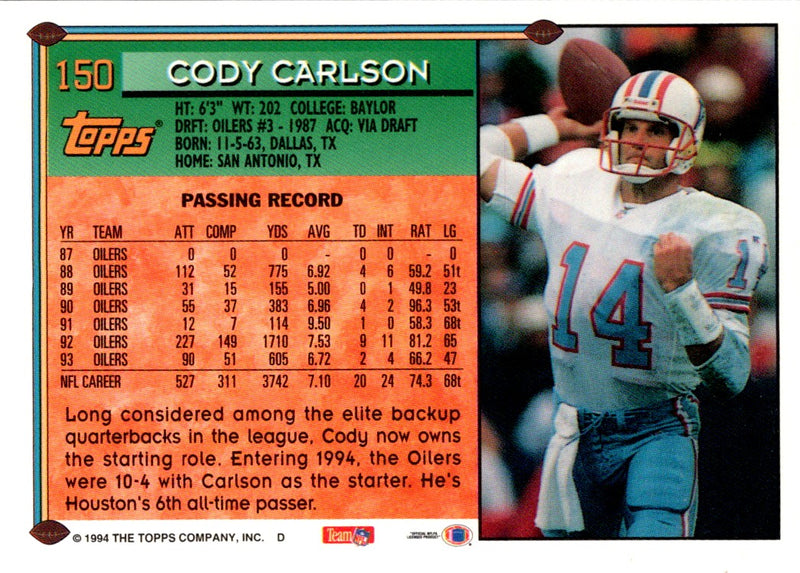 1994 Topps Cody Carlson