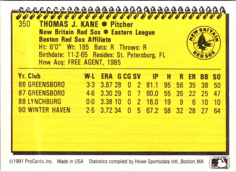 1991 ProCards Tom Kane