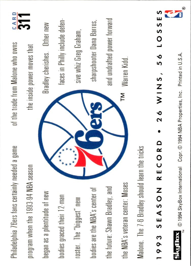 1993 SkyBox Moses Malone/Shawn Bradley