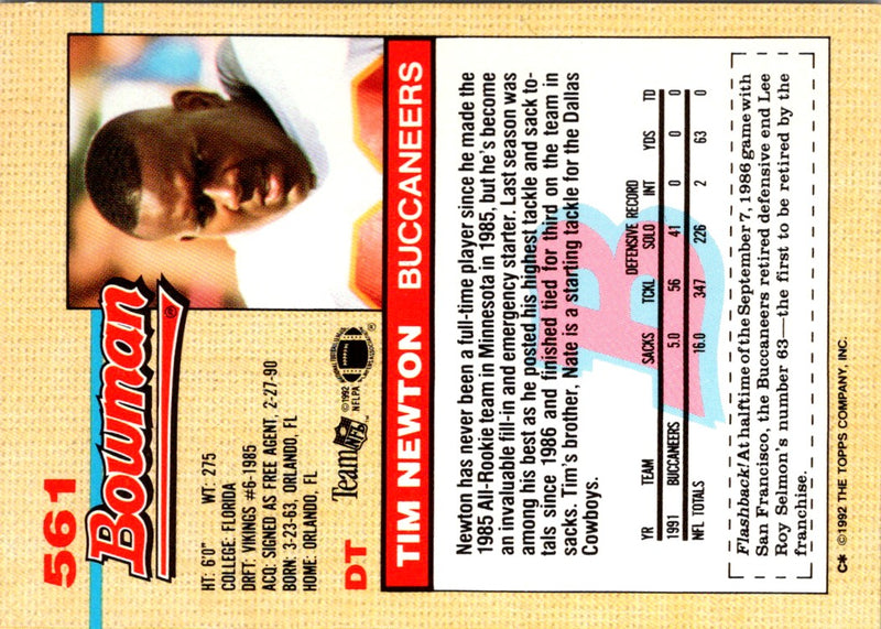 1992 Bowman Tim Newton