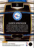 2021 Panini Select Blue Jaden Springer #85