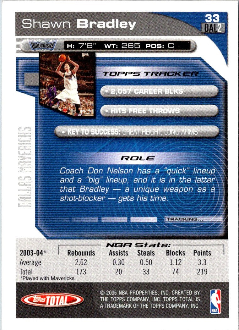 2004 Topps Total Shawn Bradley