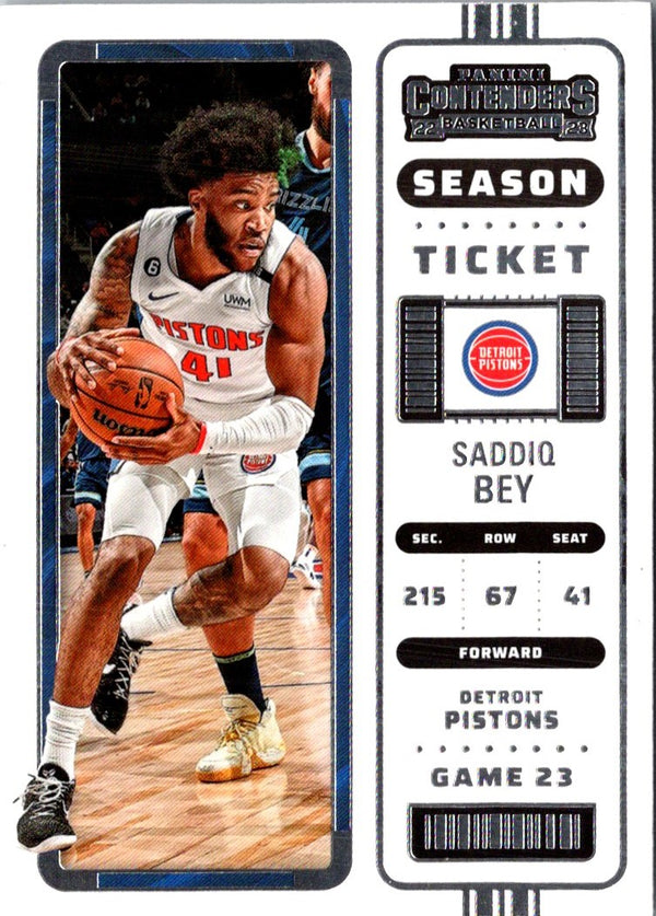 2022 Panini Contenders Season Ticket Saddiq Bey #40