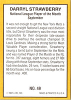 1987 Donruss Highlights Darryl Strawberry #49