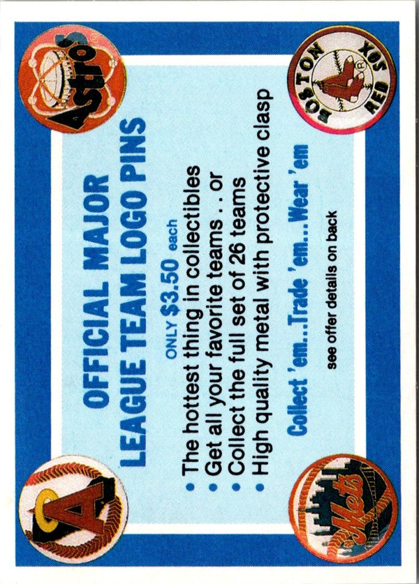 1987 Sportflics Team Preview Logo Trivia Team Logo All-Time Team Leaders #3