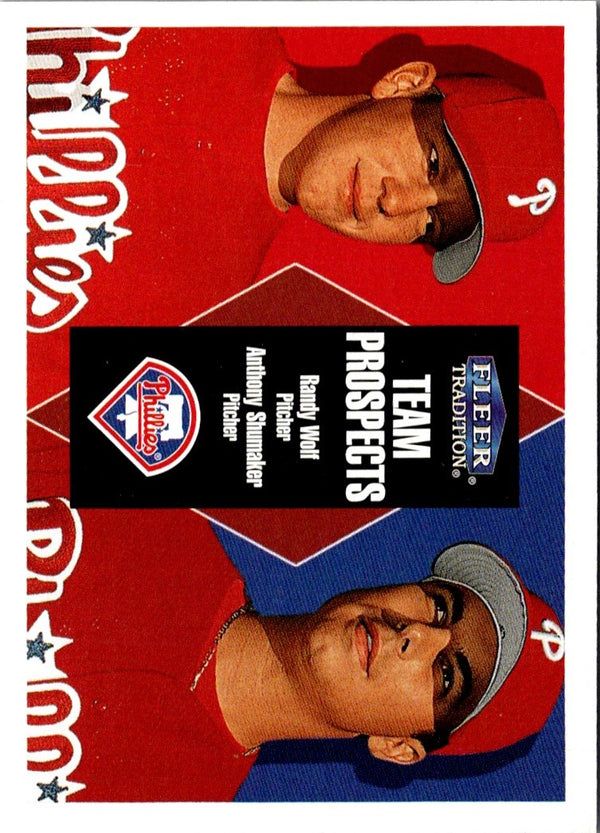 2000 Fleer Tradition Randy Wolf/Anthony Shumaker #252