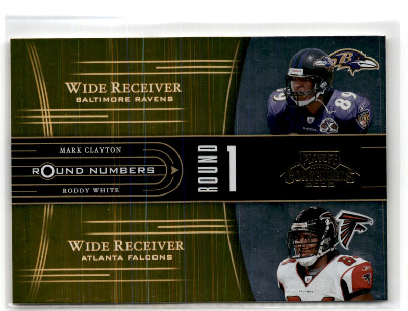 2005 Playoff Contenders Round Numbers Gold Mark Clayton/Roddy White