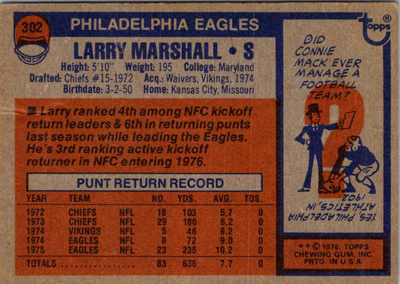 1976 Topps Larry Marshall