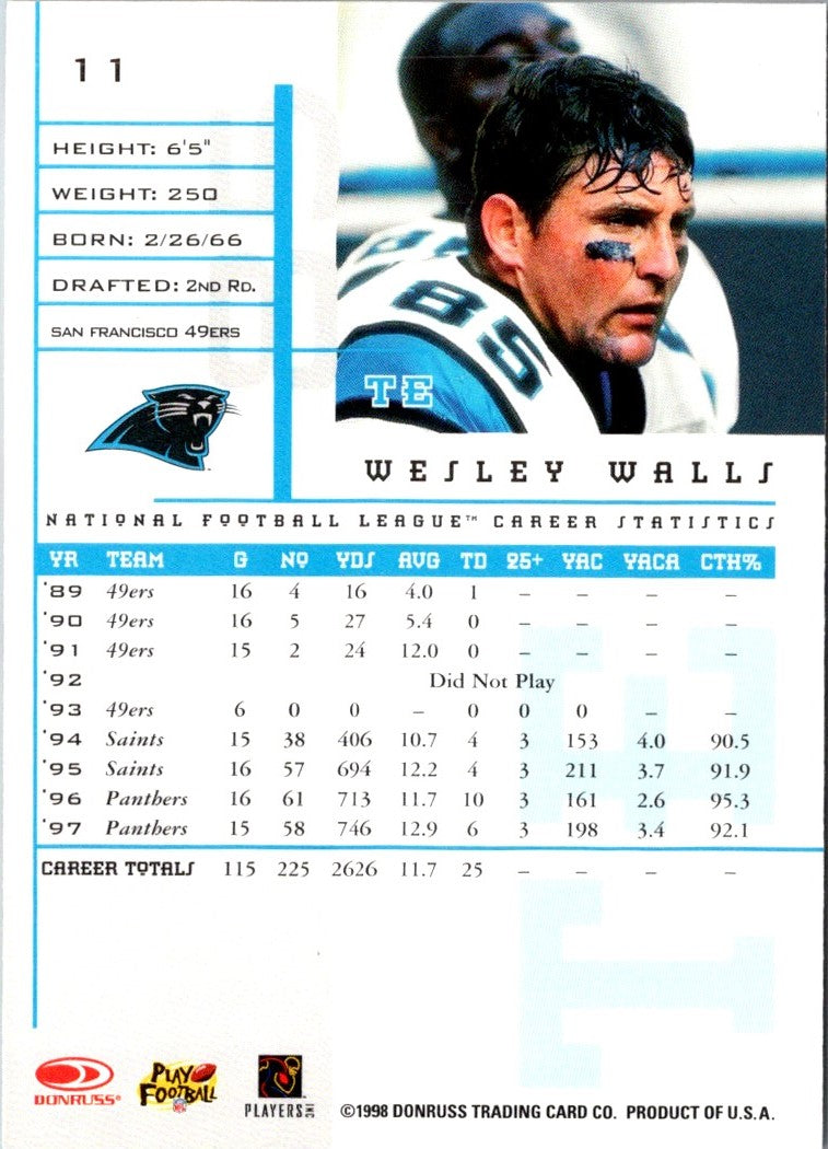 1998 Leaf Rookies & Stars Wesley Walls