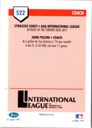 1991 Line Drive AAA John Poloni