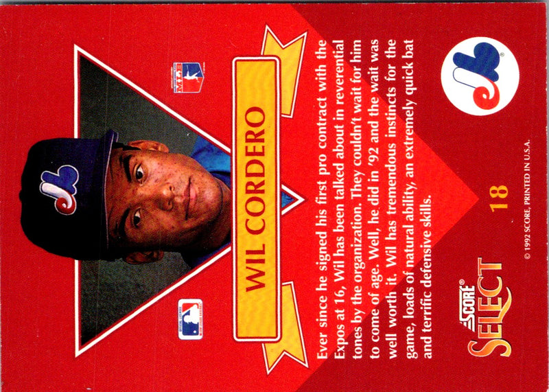 1993 Select Rookies Wil Cordero