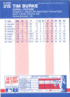 1987 Fleer Glossy Tim Burke #315