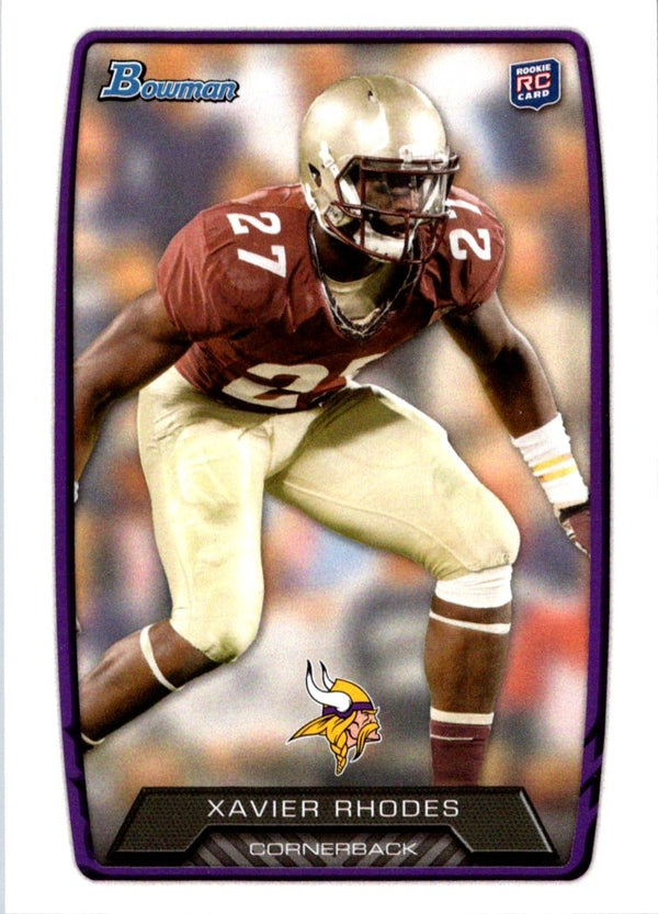 2013 Bowman Xavier Rhodes #158 Rookie