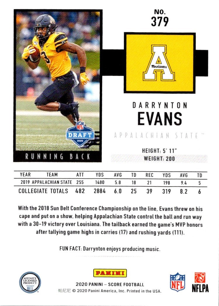 2020 Score Purple Darrynton Evans