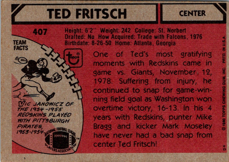 1980 Topps Ted Fritsch Jr.