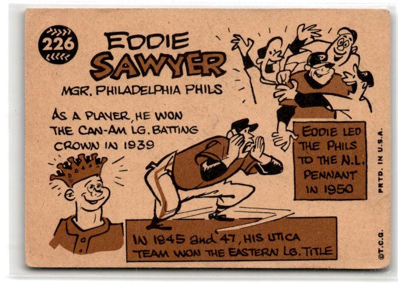 1950 Philadelphia Bulletin Pin-Ups Version Eddie Sawyer