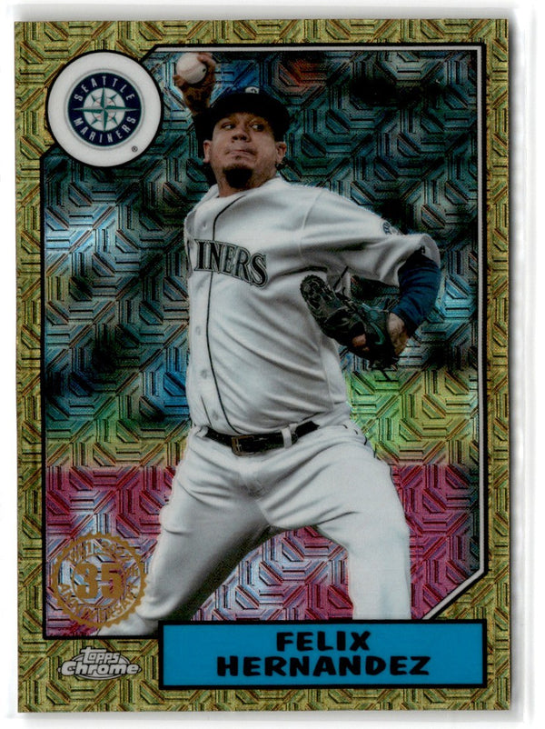 2022 Topps Chrome Platinum Anniversary Gold Prism Refractor Felix Hernandez #287