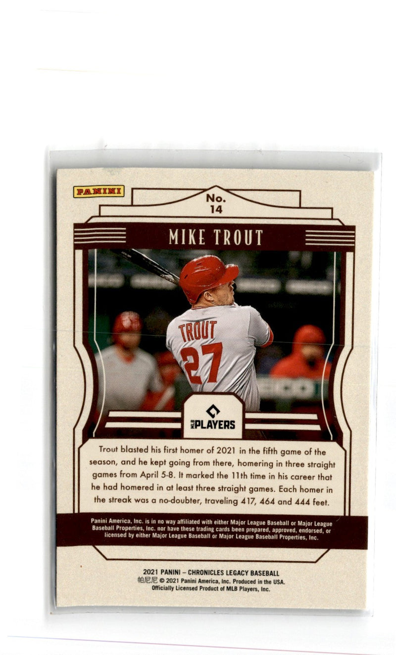 2021 Panini Chronicles Legacy Mike Trout