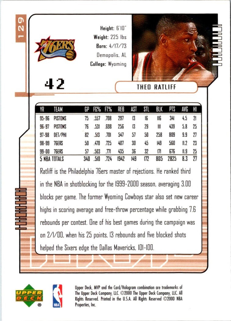 2000 Upper Deck MVP Theo Ratliff