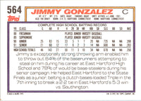 1992 Topps Jimmy Gonzalez #564 Rookie