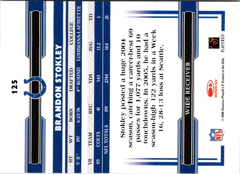2006 Donruss Threads Brandon Stokley